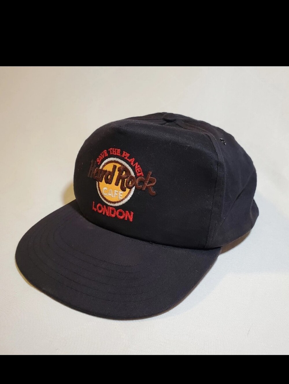 Vintage 90s Hard Rock Cafe London Hat Save The Planet Leather Strapback Taiwan